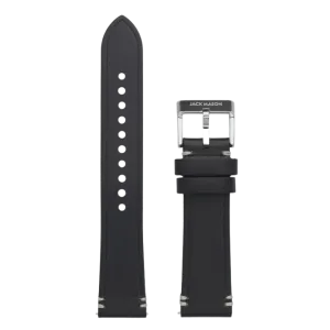 22mm Leather Watch Strap - Black