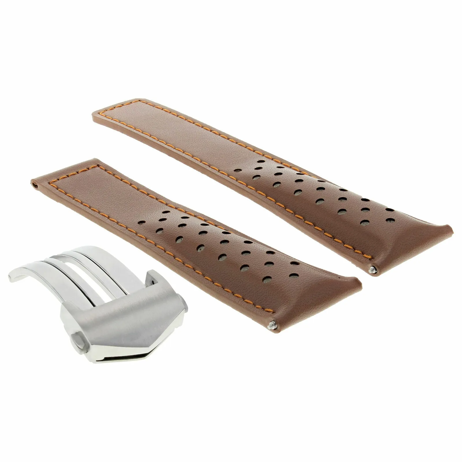 22MM LEATHER WATCH STRAP FOR TAG HEUER MONACO CALIBRE 12 CAW2111 WATCH TAN OS