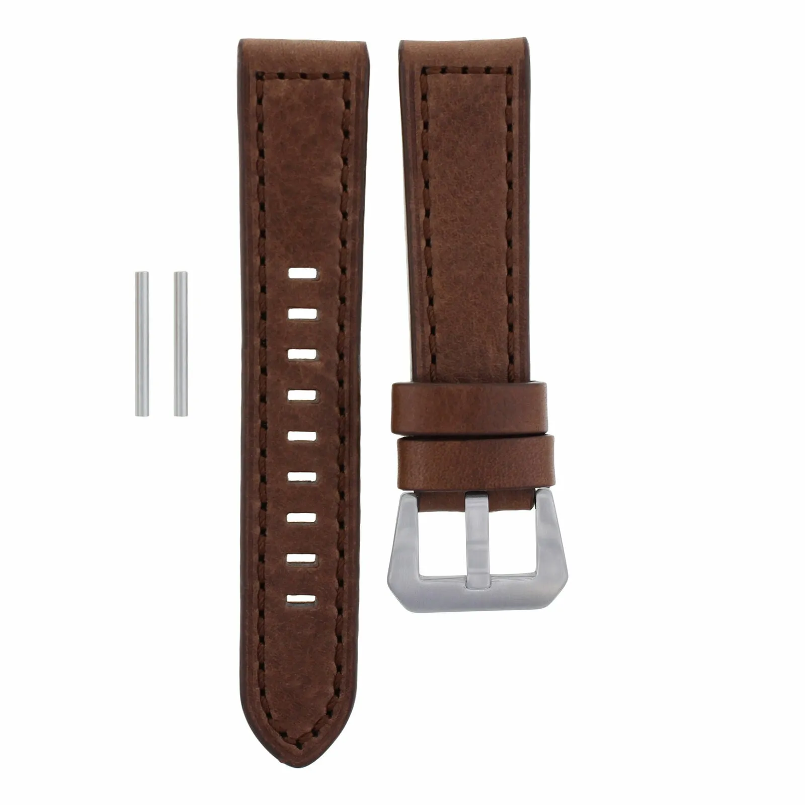 22MM PREMIUM LEATHER WATCH BAND STRAP FOR PANERAI LUMINOR MARINA D/BROWN LONG