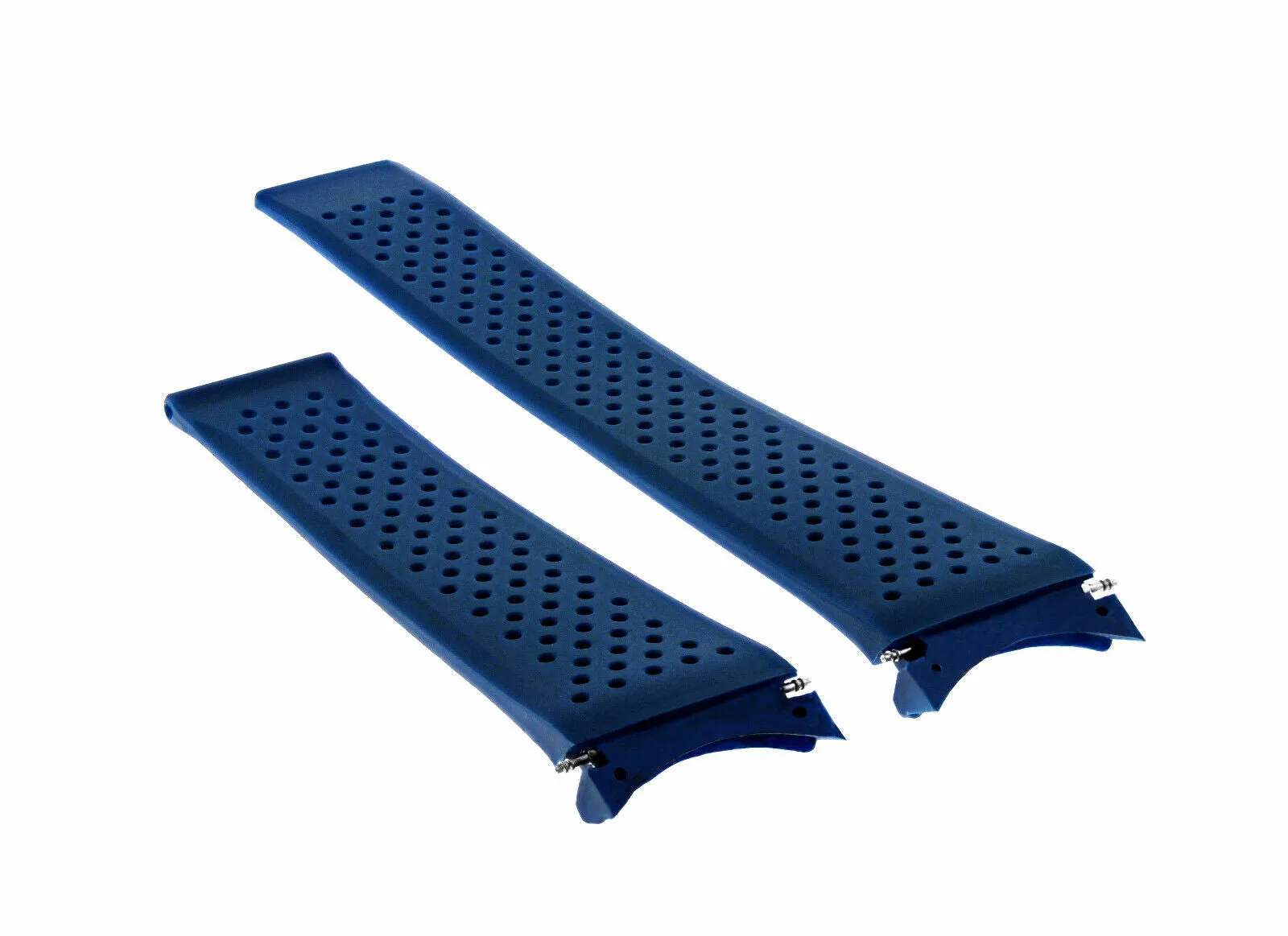 22MM RUBBER STRAP BAND  FOR TAG HEUER GRAND CARRERA CALIBRE BLACK CLASP BLUE