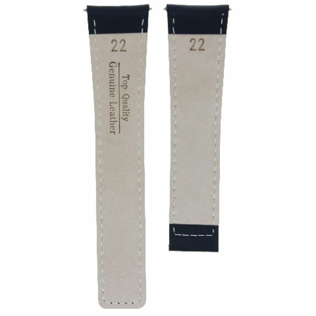 22MM SMOOTH LEATHER STRAP BAND CLASP FOR TAG HEUER TARGA FLORIO WATCH BLACK WS