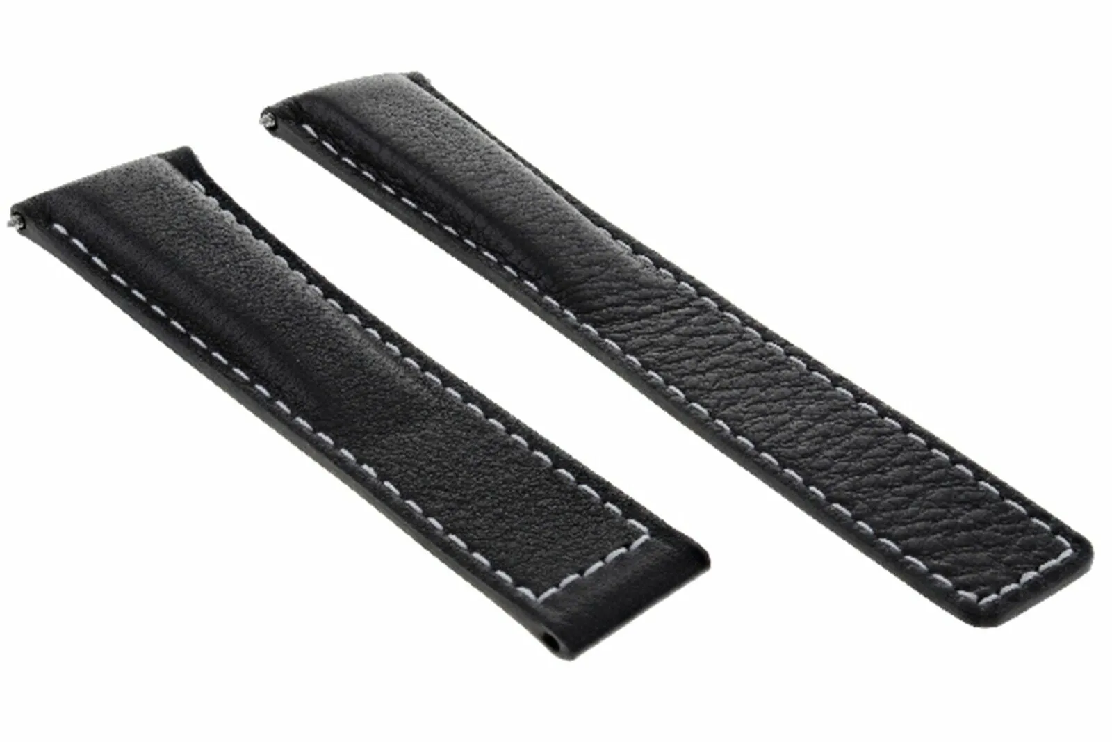22MM SMOOTH LEATHER STRAP BAND CLASP FOR TAG HEUER TARGA FLORIO WATCH BLACK WS