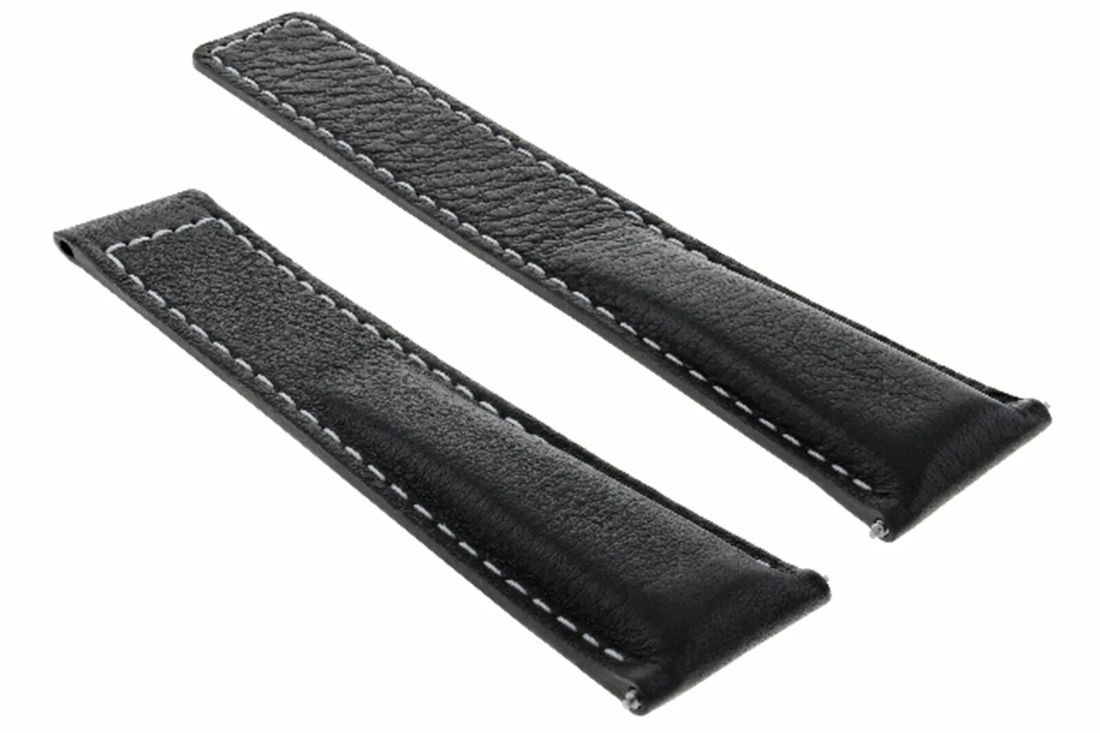 22MM SMOOTH LEATHER STRAP BAND CLASP FOR TAG HEUER TARGA FLORIO WATCH BLACK WS