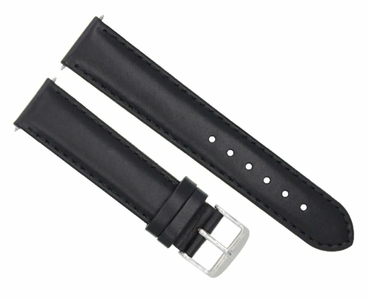 22MM SMOOTH LEATHER WATCH STRAP BAND FOR 40MM PANERAI LUMINOR MARINA GMT BLACK