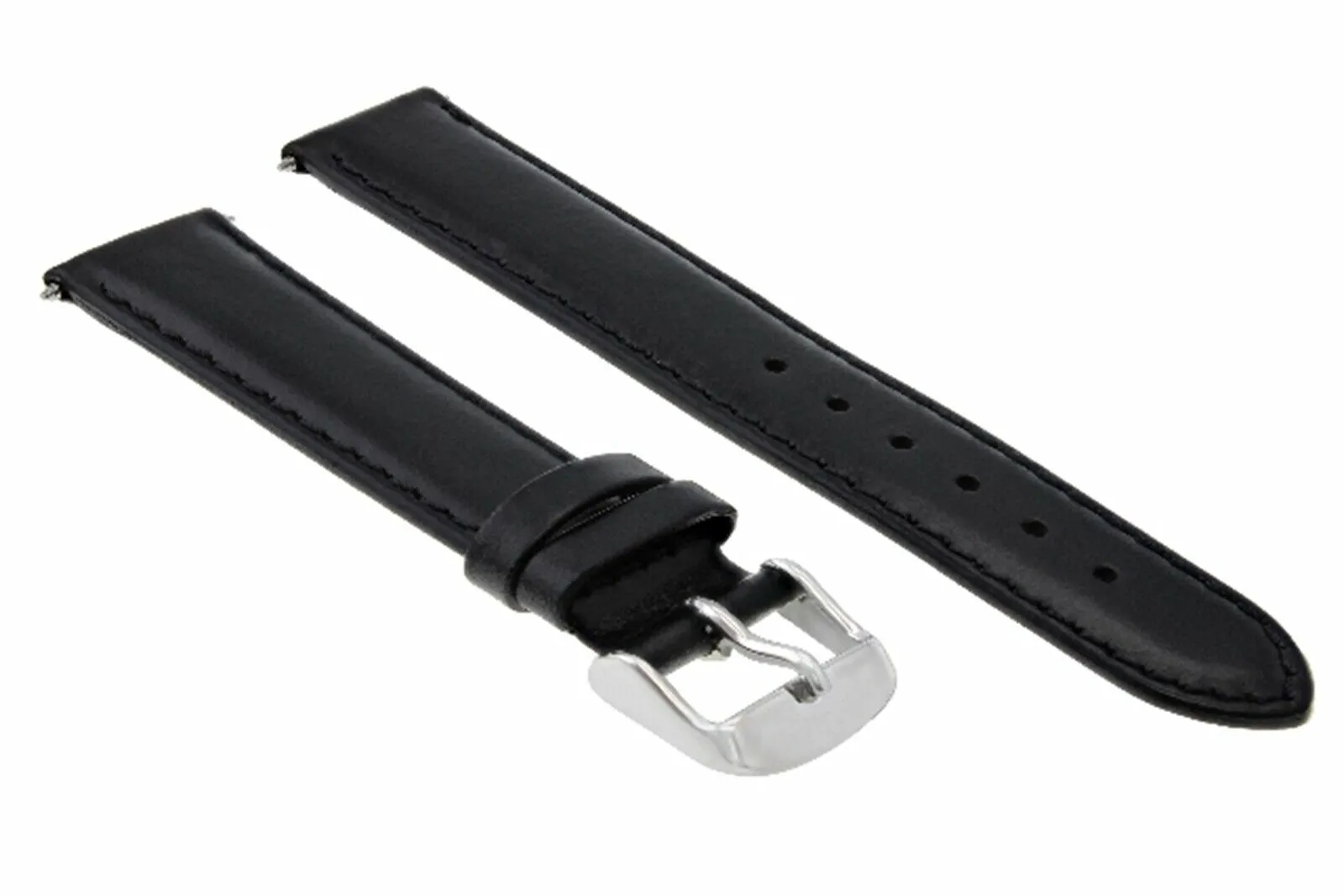 22MM SMOOTH LEATHER WATCH STRAP BAND FOR 40MM PANERAI LUMINOR MARINA GMT BLACK
