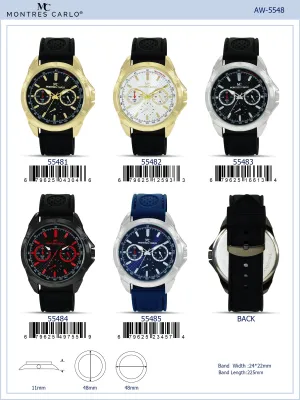 5548-Montres Carlo Silicon Band Watch