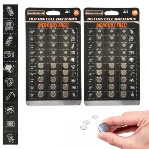 60 Set Assorted Super Alkaline Watch Button Cell Coin Batteries Freshly Made New