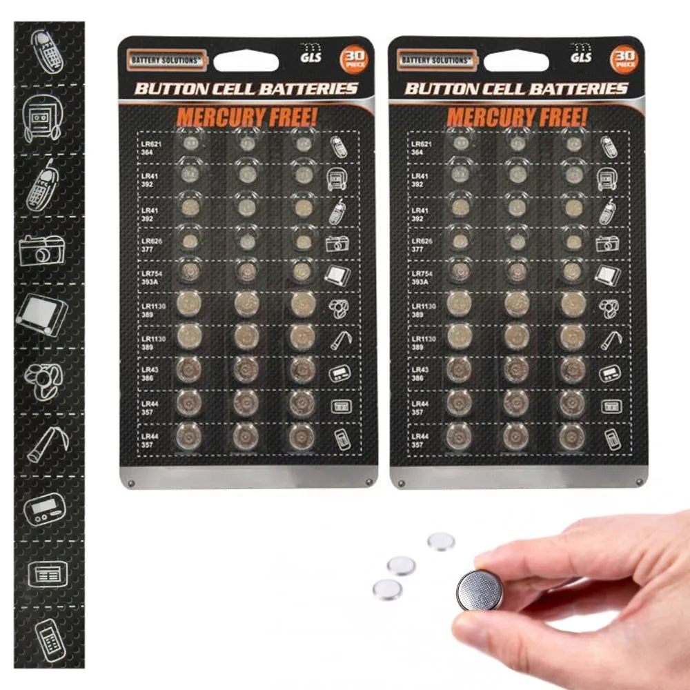 60 Set Assorted Super Alkaline Watch Button Cell Coin Batteries Freshly Made New
