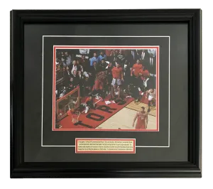 68-297- Kawhi Leonard 8x10 and Plate Framed Raptors Game 7 Basket Crouched