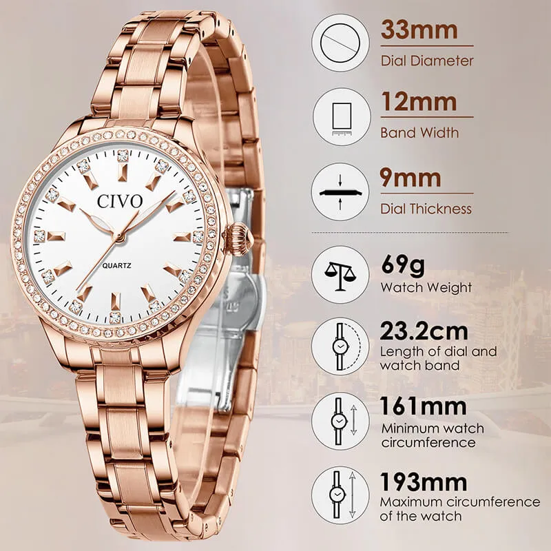 8114C | Quartz Women Watch | Stainless steel Band