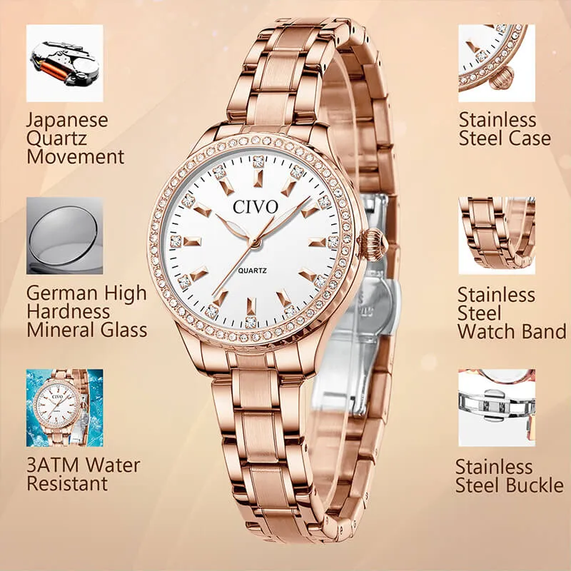 8114C | Quartz Women Watch | Stainless steel Band
