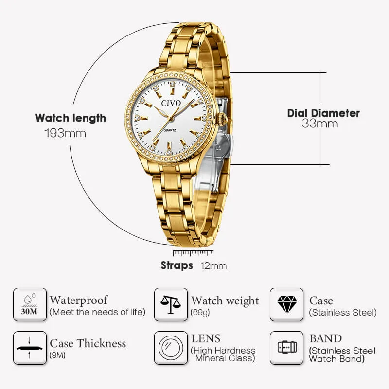 8114C | Quartz Women Watch | Stainless steel Band