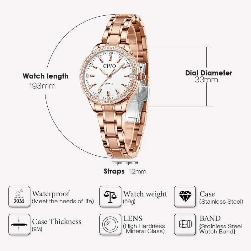 8114C | Quartz Women Watch | Stainless steel Band