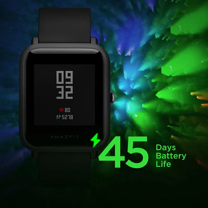 Amazfit Bip Lite Smart Watch 45-Day Battery Life 3ATM Water-resistance Smartwatch for Xiaomi Android IOS