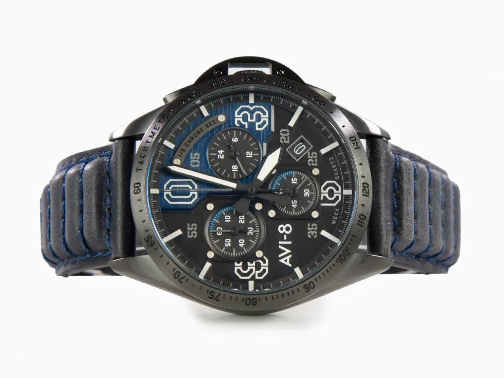 AVI-8 P-51 Mustang Blakeslee Chronograph Air Blue Quartz Watch, AV-4077-04