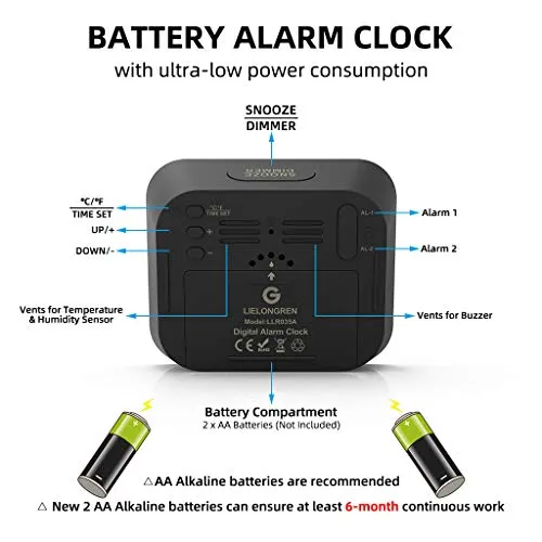 Battery Operated Digital Alarm Clock