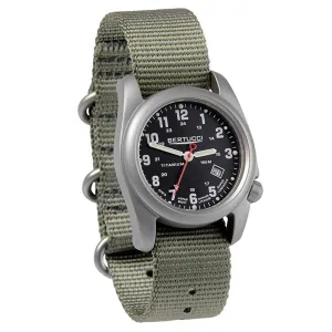 Bertucci Mens Green Band Black Dial Quartz Analog Watch - 12723