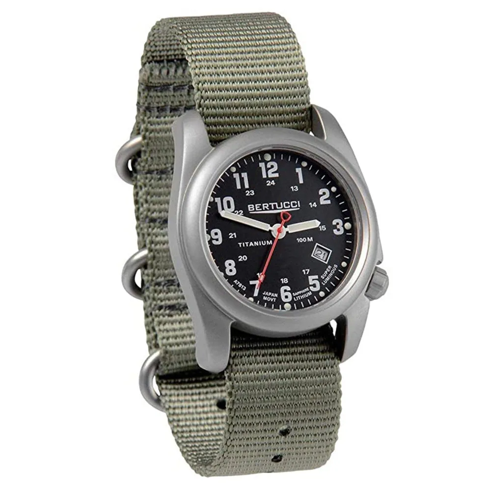 Bertucci Mens Green Band Black Dial Quartz Analog Watch - 12723