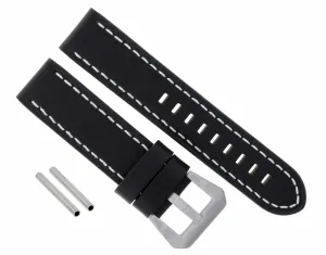 BIG 24MM LEATHER WATCH BAND STRAP FOR 44MM LUM TEC M SERIES - M72 WATCH BLACK WS