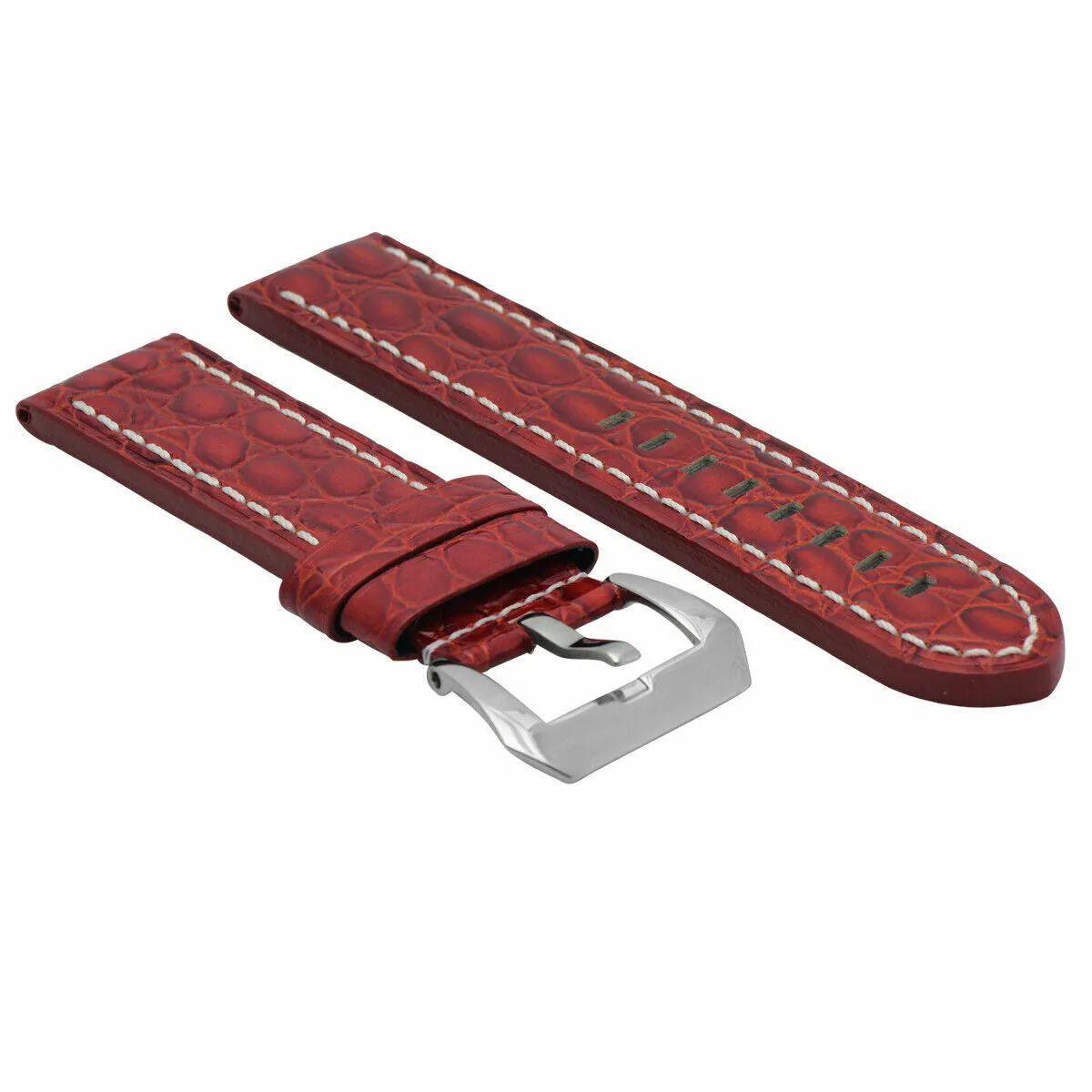 BIG 24MM PAM LEATHER WATCH BAND STRAP FOR 44MM PANERAI MARINA LUMINOR BROWN WS