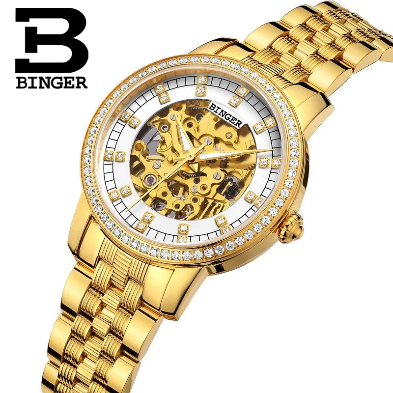 Binger Swiss Mechanical Miyota Luxury Women Watch B 5051