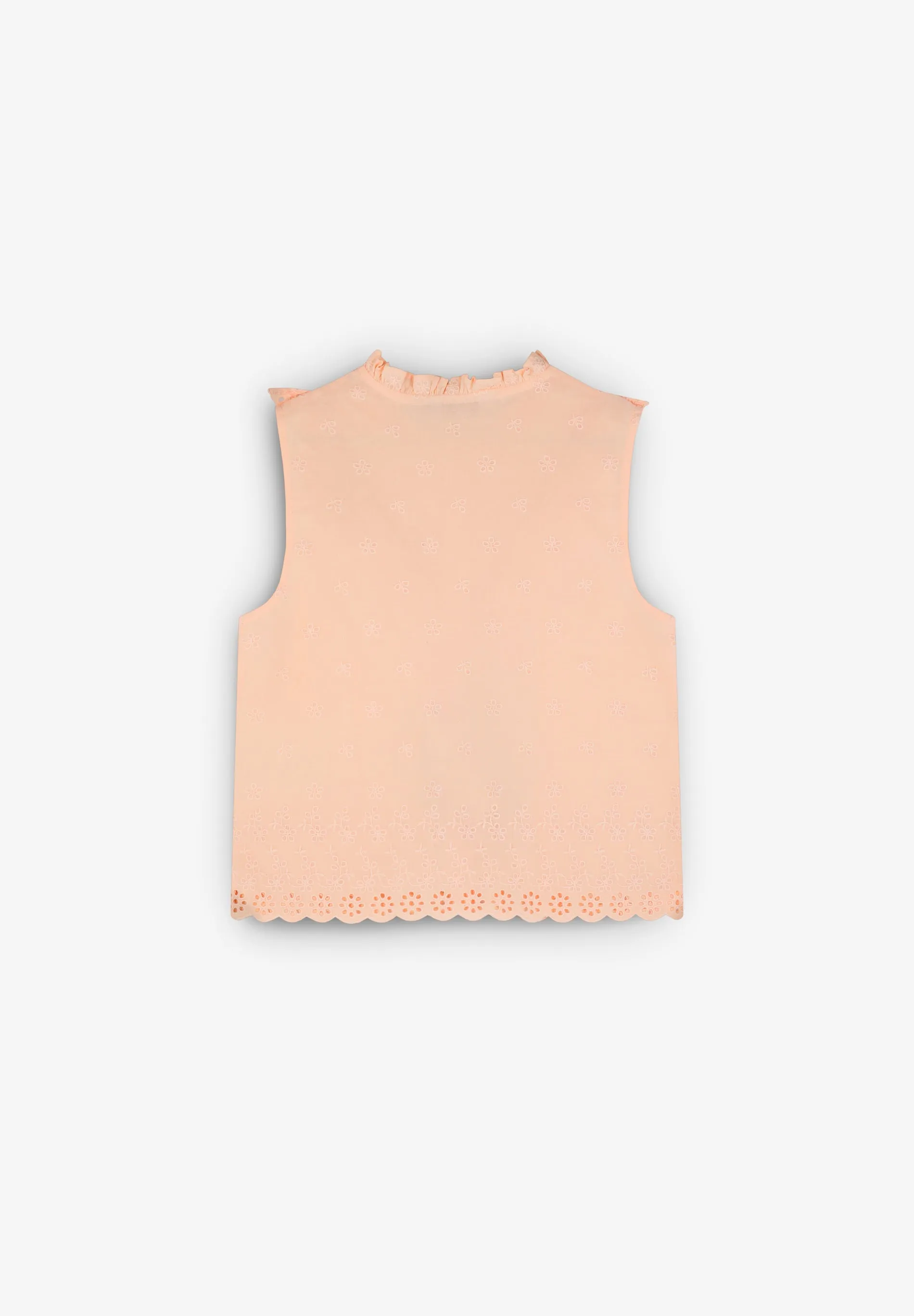 BLOUSE WITH EMBROIDERED RUFFLE DETAIL