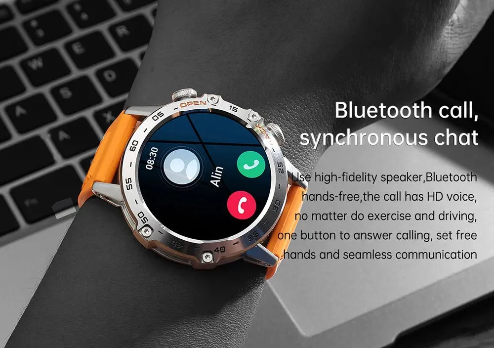 Bluetooth Call 1.39" Smart Watch Men's Sports Fitness Tracker Watches Stainless Steel or Rubber Band Waterproof Smartwatch for Android IOS