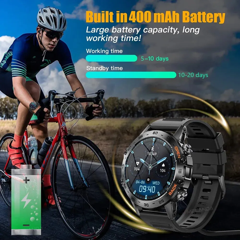 Bluetooth Call 1.39" Smart Watch Men's Sports Fitness Tracker Watches Stainless Steel or Rubber Band Waterproof Smartwatch for Android IOS