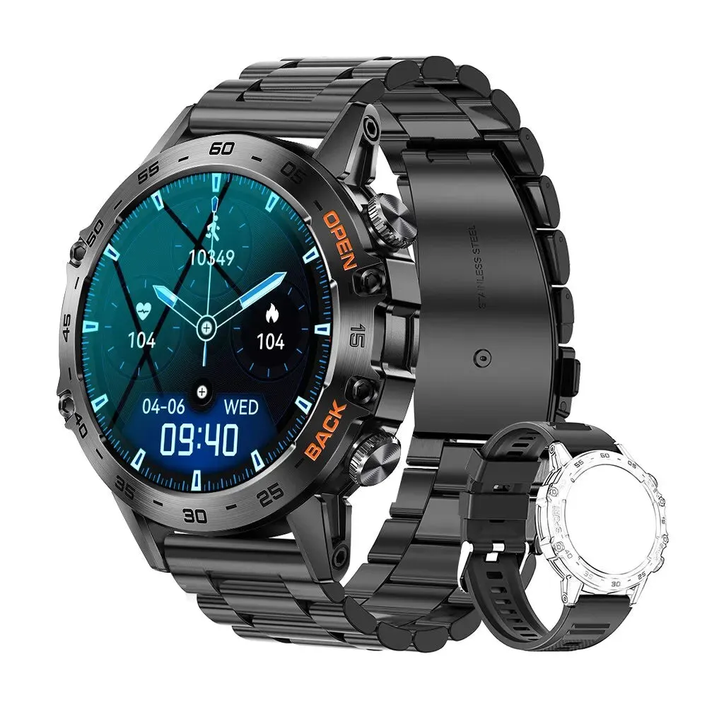 Bluetooth Call 1.39" Smart Watch Men's Sports Fitness Tracker Watches Stainless Steel or Rubber Band Waterproof Smartwatch for Android IOS