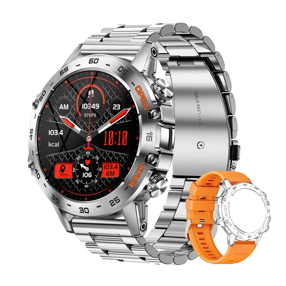 Bluetooth Call 1.39" Smart Watch Men's Sports Fitness Tracker Watches Stainless Steel or Rubber Band Waterproof Smartwatch for Android IOS