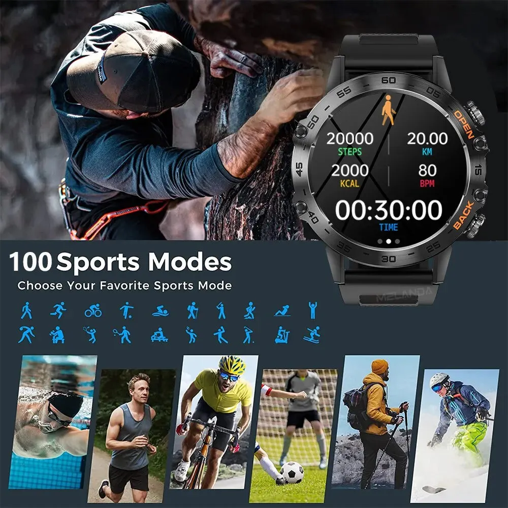 Bluetooth Call 1.39" Smart Watch Men's Sports Fitness Tracker Watches Stainless Steel or Rubber Band Waterproof Smartwatch for Android IOS