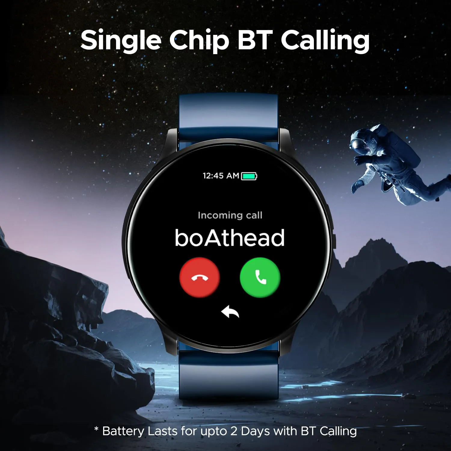 boAt Lunar Orb with 1.45" AMOLED Display, BT Calling, DIY Watch Face Studio, Coins, Crest App Health Ecosystem, Live Cricket & Football Scores, IP67, Smart Watch for Men & Women(Deep Blue)
