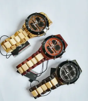 BOBO BIRD SENORS VINTAGE STYLE DUAL DISPLAY UNISEX WOODEN WATCH