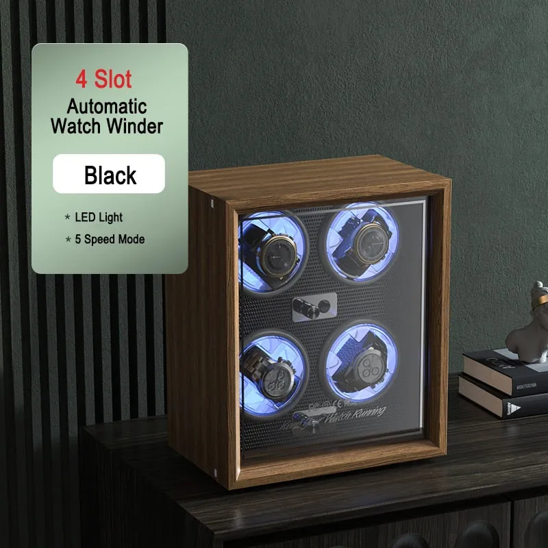 BOLAI Brand Luxury Wood Watch Winder High-End 2 4 Slot Automatic Watches Box with Mabuchi Motor Watch Cabinet Clock Storage Box