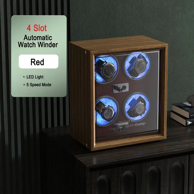 BOLAI Brand Luxury Wood Watch Winder High-End 2 4 Slot Automatic Watches Box with Mabuchi Motor Watch Cabinet Clock Storage Box