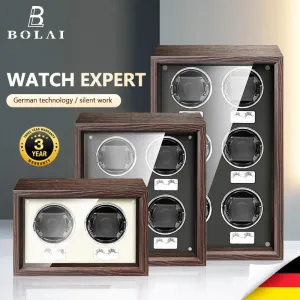 BOLAI Brand Luxury Wood Watch Winder High-End 2 4 Slot Automatic Watches Box with Mabuchi Motor Watch Cabinet Clock Storage Box