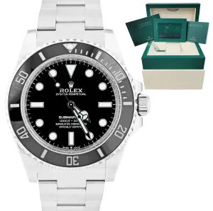 BRAND NEW 2022 Rolex Submariner No-Date Black Ceramic 124060 LN 41mm Watch CARD