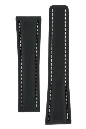 Breitling-Style Calf Deployment Watch Strap in BLACK