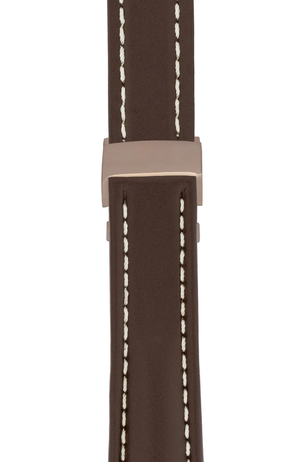 Breitling-Style Calf Deployment Watch Strap in Chocolate Brown