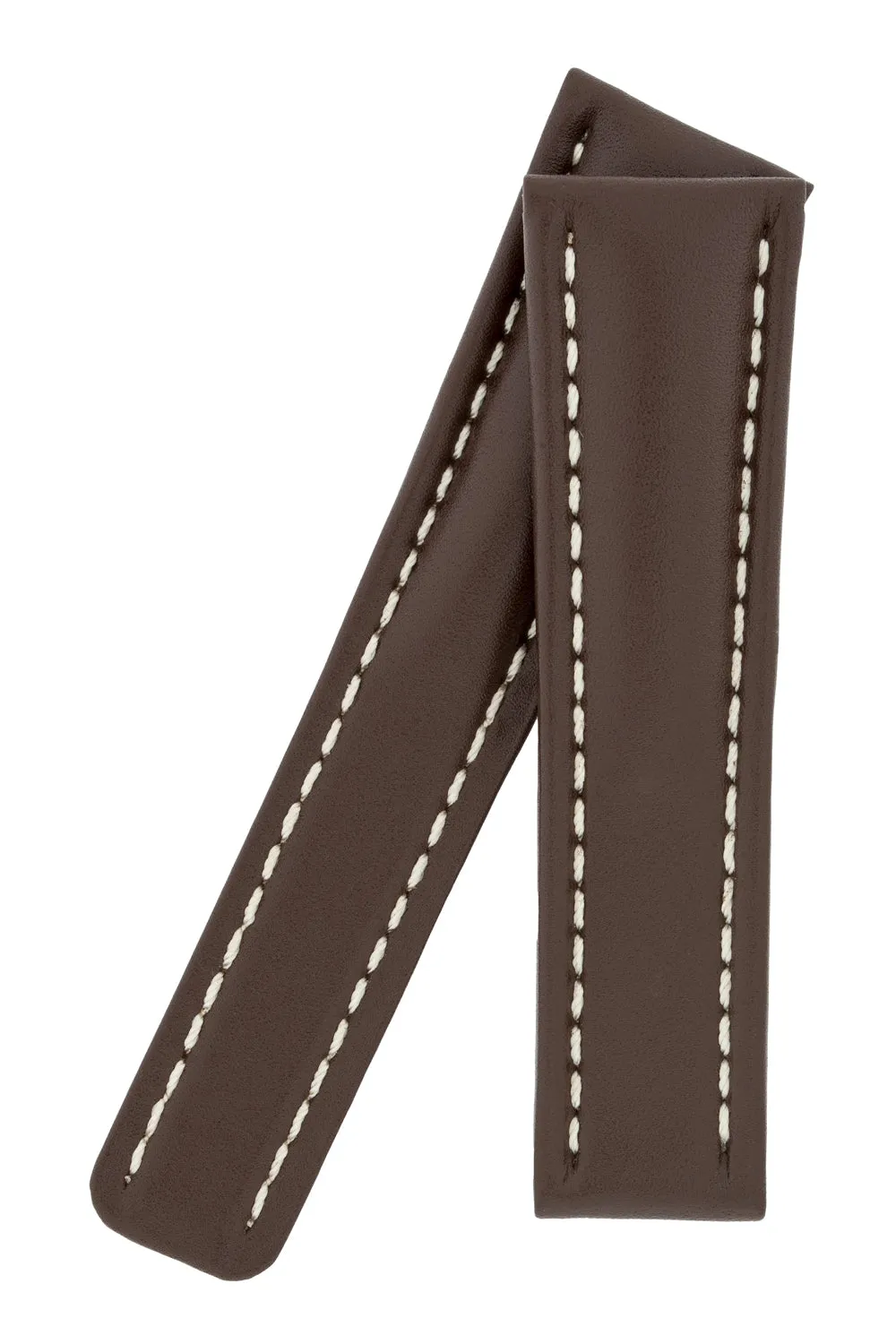 Breitling-Style Calf Deployment Watch Strap in Chocolate Brown