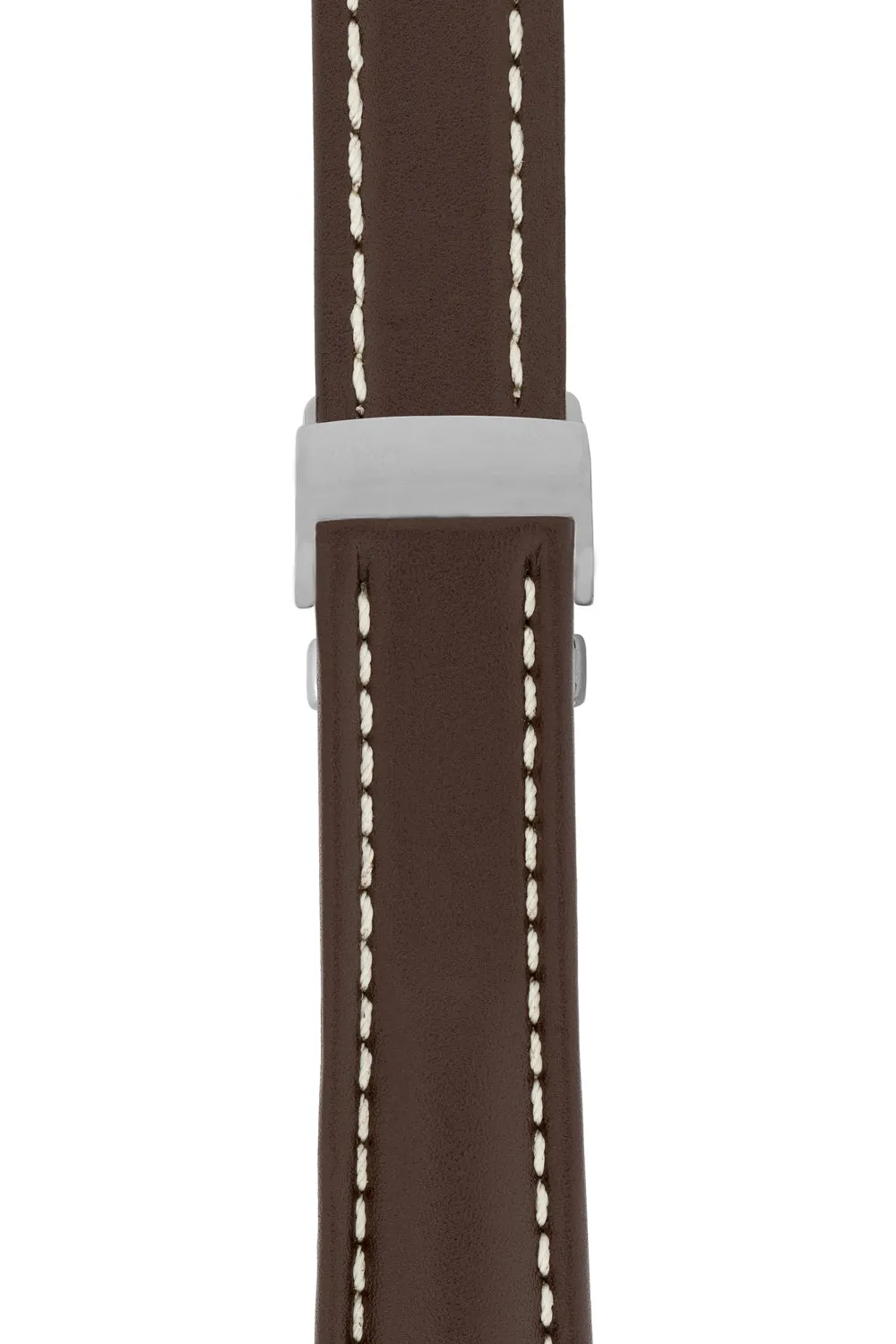 Breitling-Style Calf Deployment Watch Strap in Chocolate Brown