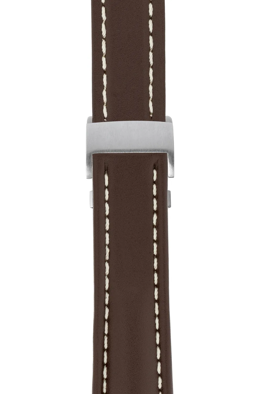 Breitling-Style Calf Deployment Watch Strap in Chocolate Brown