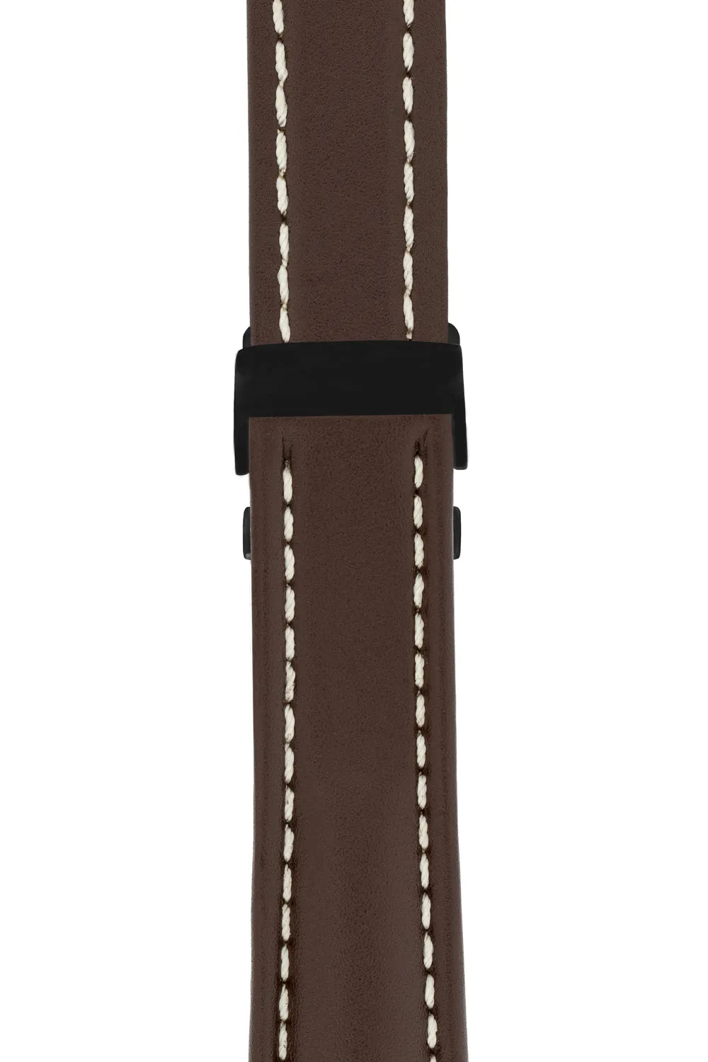 Breitling-Style Calf Deployment Watch Strap in Chocolate Brown
