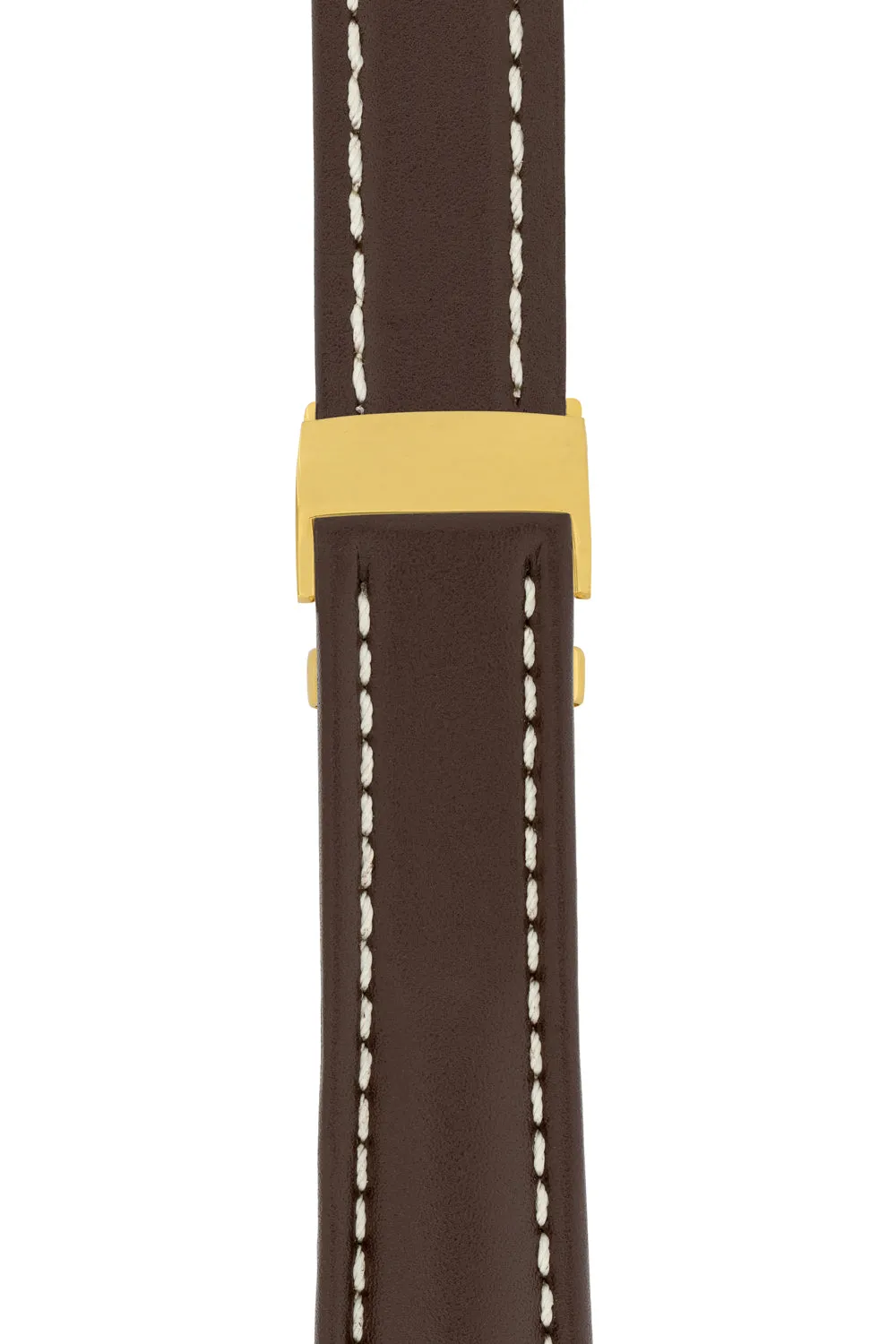 Breitling-Style Calf Deployment Watch Strap in Chocolate Brown