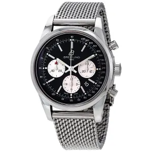 Breitling Transocean Chronograph Automatic Chronometer Black Dial Men's Watch AB015212/BF26/154A