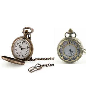 Bronze Cut Out Quartz Pocket Watch