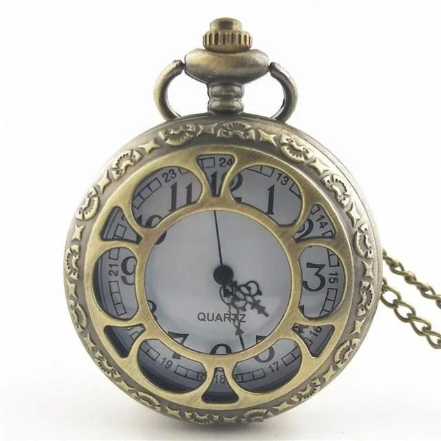 Bronze Cut Out Quartz Pocket Watch