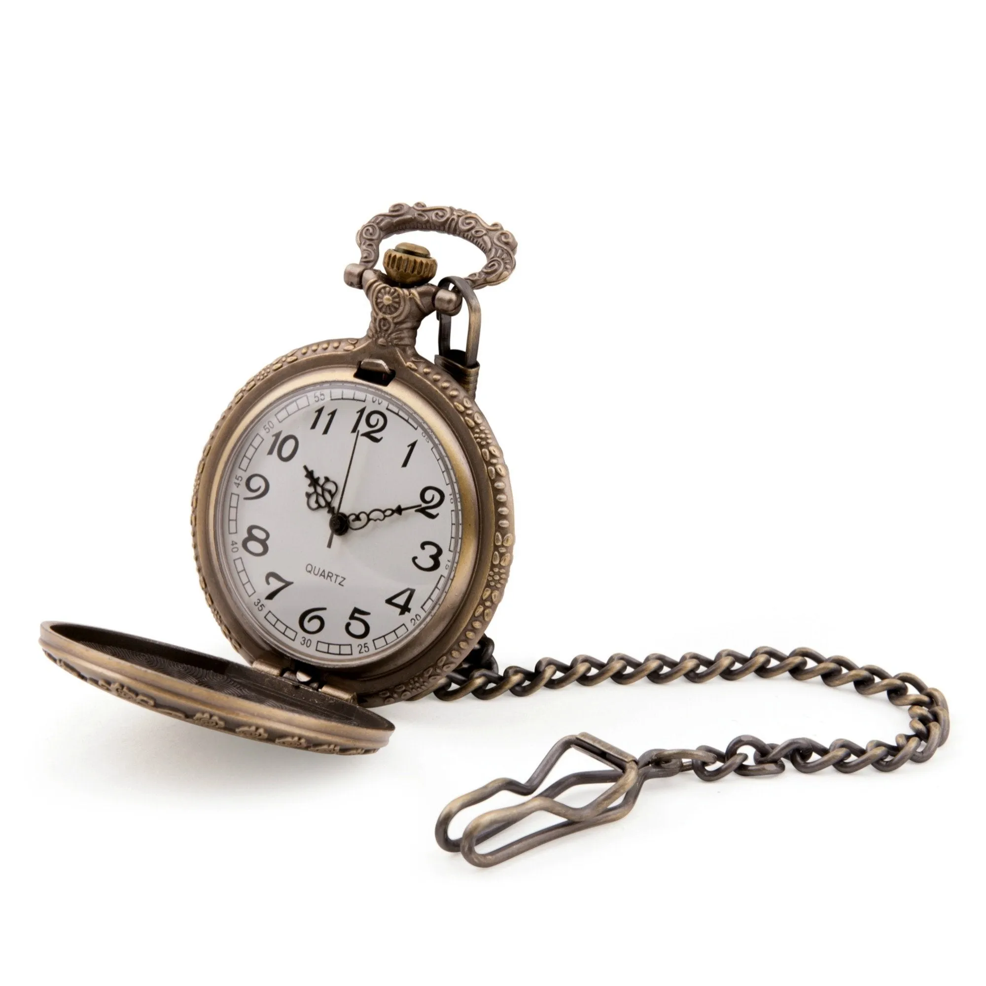 Bronze Cut Out Quartz Pocket Watch
