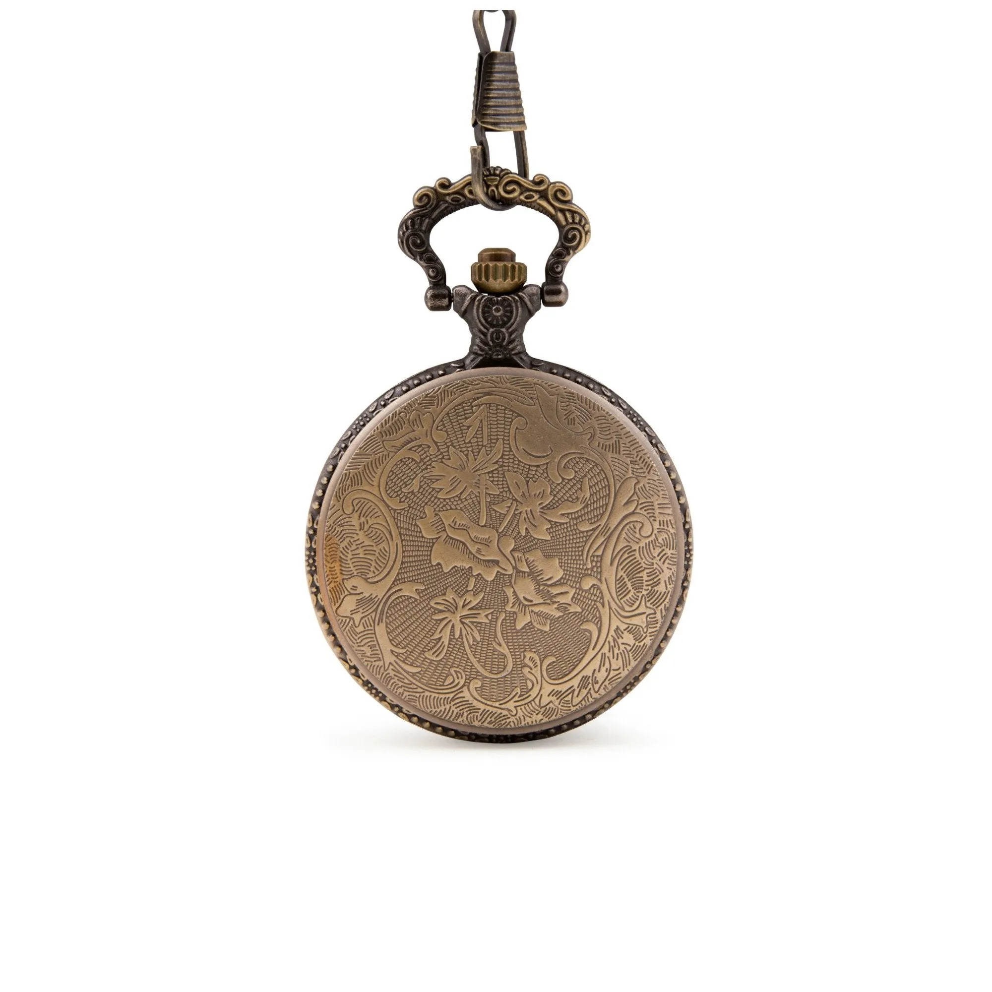 Bronze Cut Out Quartz Pocket Watch