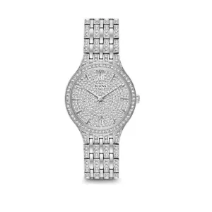 Bulova Watch with 32MM Silvertone Round Dial and Stainless Steel Bracelet. 96L243